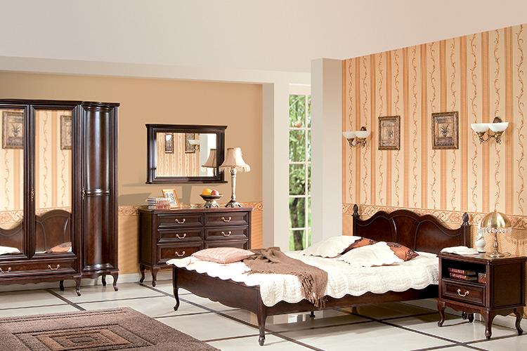 Schlafzimmer Set Italienische Möbel Bett + Nachttisch + Schrank Kommode Spiegel