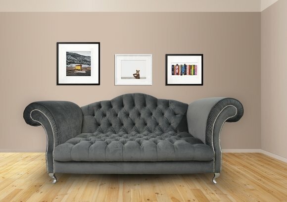 Chesterfield Sofa Polster Designer Couchen Sofas Garnitur Textil Stoff Textil 27