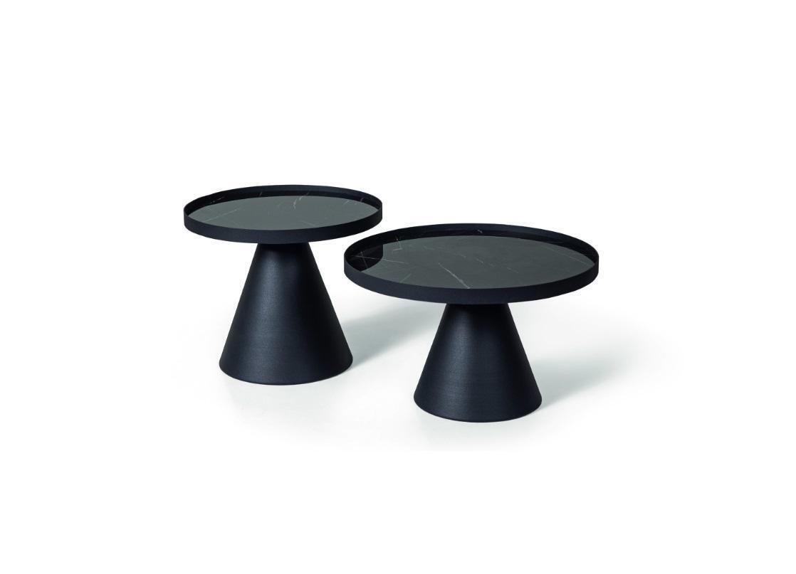 Couchtische Designer Wohnzimmer Edelstahl Möbel Tisch Schwarzer 2er Set