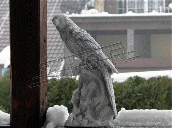 Garten Dekoration Papagei Terrasse Stein Figuren Figur Statue Skulptur