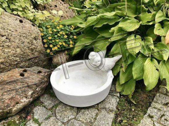 Vogel Tränke Skulptur Design Figur Statue Garten Figuren Statuen Schale