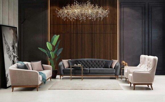 Sofagarnitur Sofa Luxus Garniur Sofas Sessel 4+3+1 Sitzer Modern 3tlg Set Design