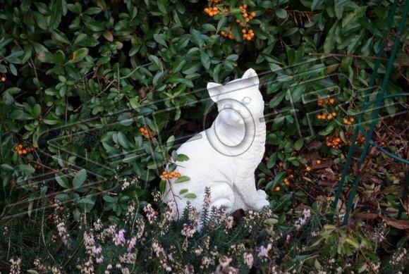 Garten Dekoration Katze Terrasse Stein Figuren Figur Deko Statue Skulptur