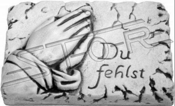 Grab Text Du Fehlst Grabschmuck Stein Dekoration Figur Statue Buch Wetter