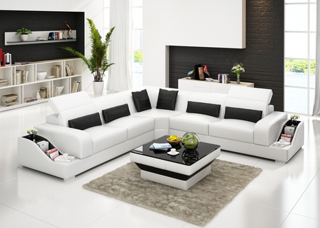 Sofagarnitur Sofa Couch Polster Leder Sitz Komplett Sofas Set 3+2+1 Homberg-S