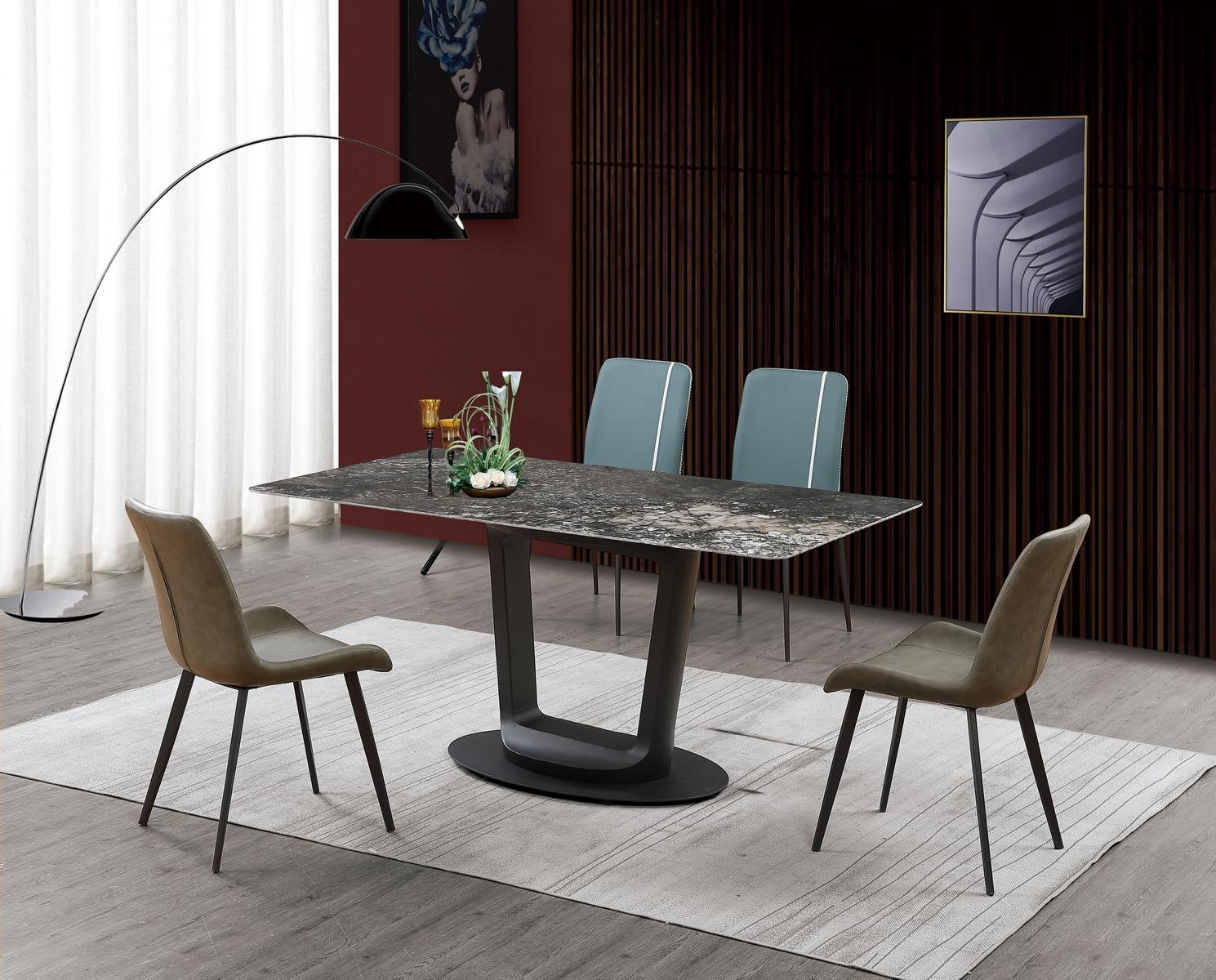 Luxus Tisch Esstisch Tische Design Edelstahl Möbel Esszimmer 180x90 Esstische.