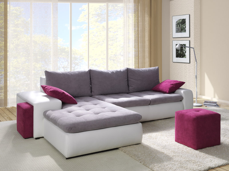 Textil Eckcouch Ecksofa 185 x 280cm oder 280 x 185cm inkls. Bettfunktion & Bettkasten