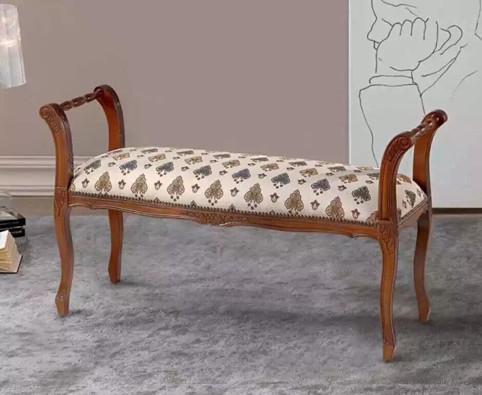 Klassischer Bank Hocker Sitzbank Neu Sitzmöbel Polster Textil Stoff Bänke