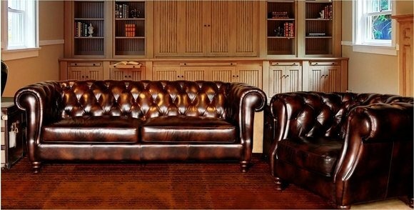 Chesterfield Big XXL Sofa Couch Leder Polster Garnitur BLACKPOOL 205cm