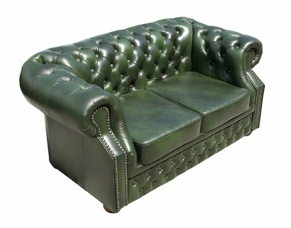 2 Sitzer Chesterfield Sofagarnitur Ledersofa Textil Stoff Polster Couch Sofa