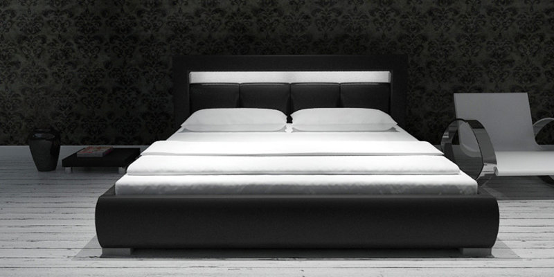 Wasserbett inkl. Wasserbettheizung, Polsterbett Lederbett Bett Rico (CH)