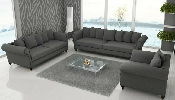 Sofagarnitur XXL Big Sofa 5+4 Sitz Polster Couch Chesterfield La Grand