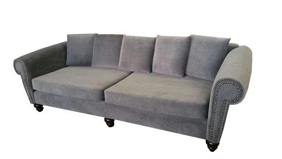 XXL BIG Sofa Couch Chesterfield Polster Leder Textil Stoff Garnitur 250cm Neu
