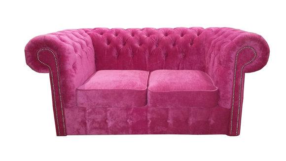 Chesterfield Textil Samt Stoff Sofa Couch Polster 2 Sitz Klassische Couchen