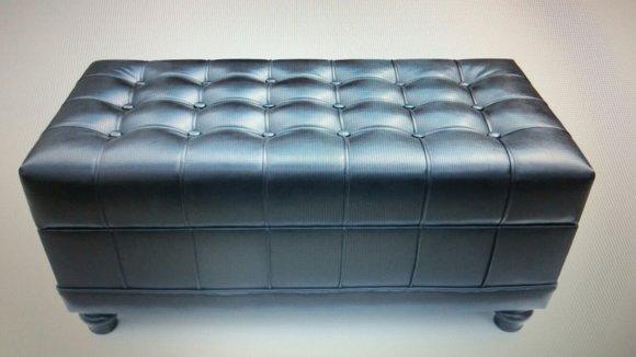 Fußhocker Hocker Chesterfield Ottoman Pufa Fußablage Polster Leder Textil Neu