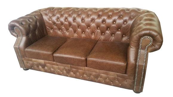 Ledersofa Sofa Chesterfield Oxford Vintage 100% Vollleder Italy Leder Couch