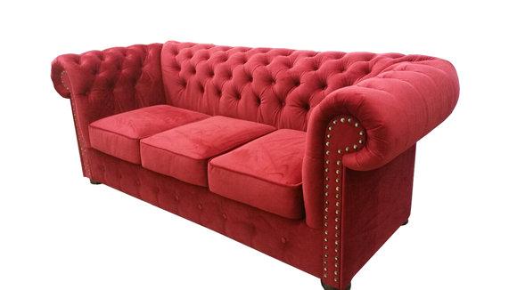 Chesterfield Sofa Couch Polster Textil Stoff 3er Garnitur Designer Sofas