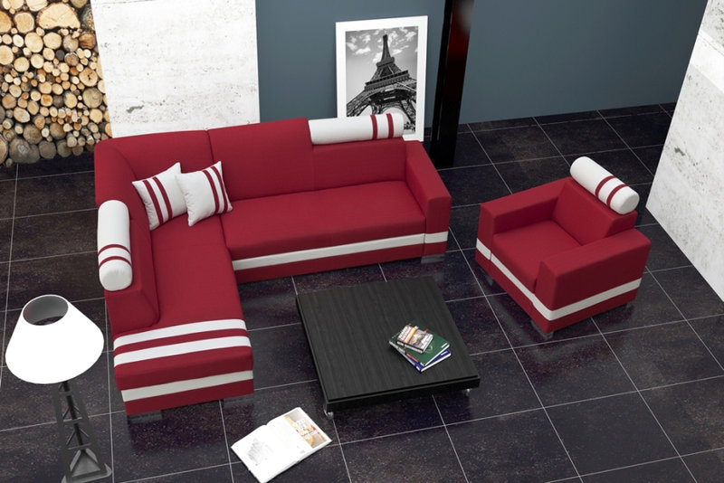 Sofa Schlafsofa Designer Sofa mit Bettfunktion + Bettkasten Ecksofa Couch NEU R1
