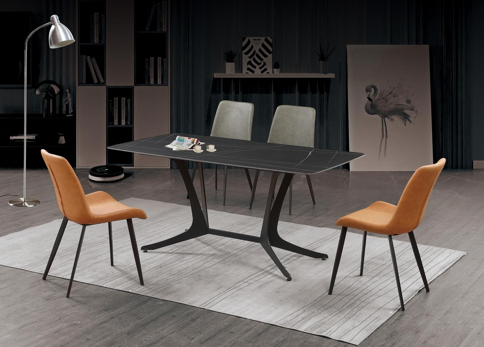 Designer Esstisch Tisch Esszimmer Wohnzimmer Design Tische 180x90cm Edelstahl.