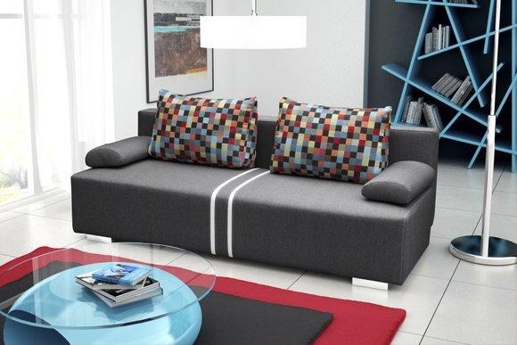 Schlafsofa Klappcouch 3-Sitzer Schlaffunktion + Bettkasten Couch Designer Sofa MATRIX