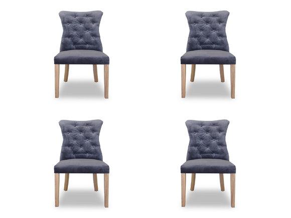 4x Stühle Stuhl Polster Design Chesterfield Garnitur Sessel Komplett Set