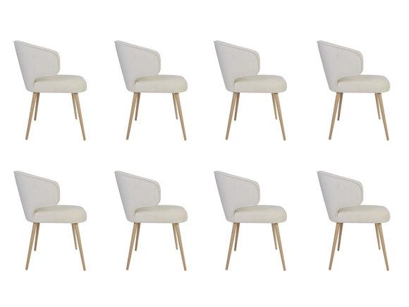 8x Stühle Stuhl Polster Design Lounge Club Sitz Lehn Garnitur Sessel Neu