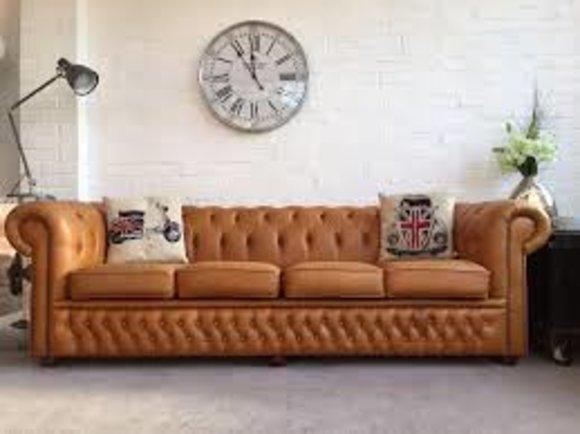 XXL Big Sofa Couch Chesterfield 245cm Polster Sofas 4 Sitzer Leder Textil