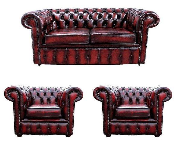 Chesterfield Ledersofa Textil Couch Stoff Polster Sofa Garnitur Sitz Neu 2+1+1