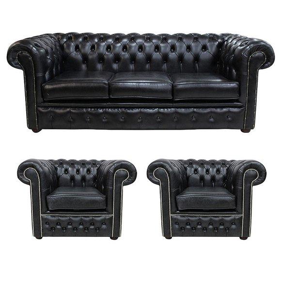 Chesterfield Leder Design Luxus Sofagarnitur Couch Sofa Polster 3+1+1