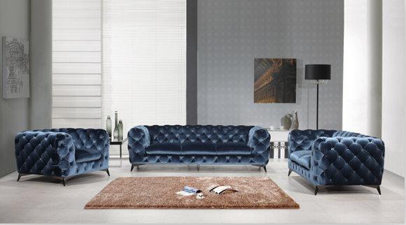 Chesterfield Polster Couch Textil Sofa Couch Garnituren Edle Design Klasse Neu