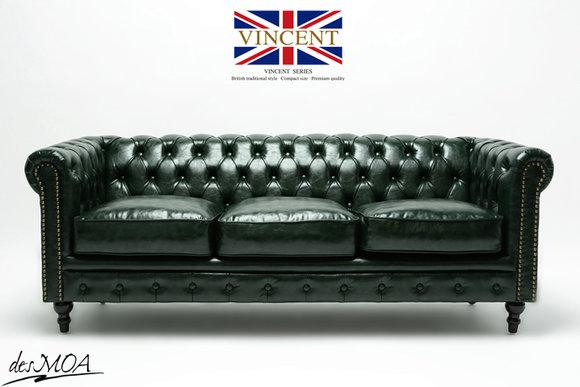 Chesterfield Couch Polster Sofas Klassischer Leder Schaffhau 3 Sitzer - 300