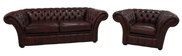 Sofagarnitur Chesterfield Polster Sofa Couch 3+1 Garnitur Leder Textil Stoff Set