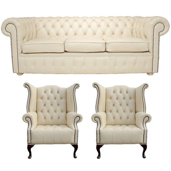 Chesterfield Sofagarnitur Leder Textil Chesterfield Komplett Set Sofa Couch 435