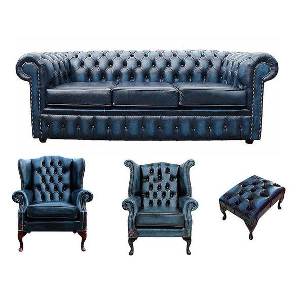 Sofagarnitur Chesterfield Design Set Polster Couch Garnituren Leder Textil