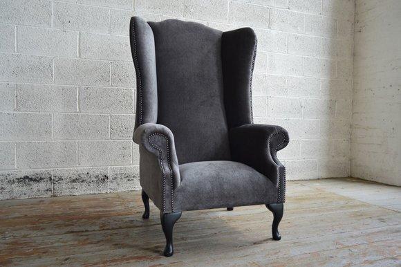 Ohrensessel Sessel Fernseh Design Polster Sofa Couch Chesterfield Textil