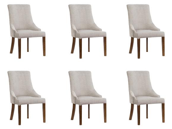 6x Designer Polster Stuhl Set Garnitur Stühle Komplett Lehn Sitz Lounge