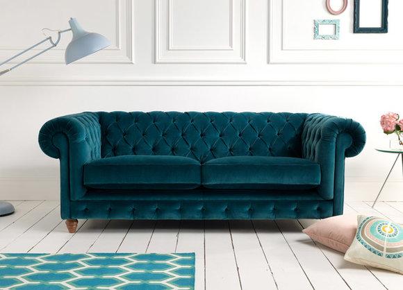 Chesterfield Design Polster Luxus Sitz Sofa Couch Leder Textil 3 Sitzer Neu H5
