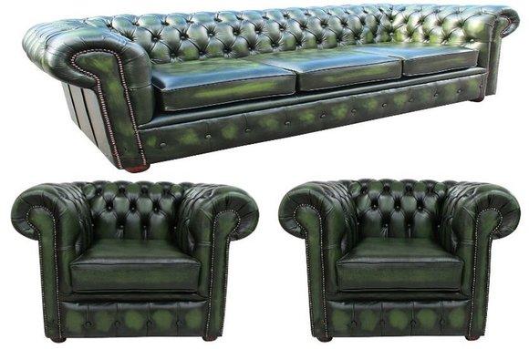 Chesterfield Couch Sofa XXL Big Garnitur Sofagarnitur 4+1+1 Sitzer Garnitur Neu