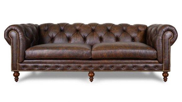 Chesterfield Couch Polster Sofas Klassische Leder Textil Sofa 3 Sitzer Neu