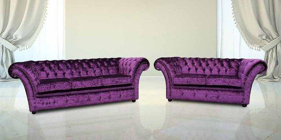 Chesterfield Couch Polster Sofas Sofa Couchen Leder Sofagarnitur 3+2 Neu #149