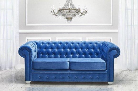 Chesterfield Design Luxus Polster Sofa Couch Sitz Garnitur Leder Textil Neu #H3