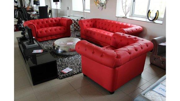 Chesterfield Couch Polster Sofas Sofa Couchen Leder Sofagarnitur 3+2+1