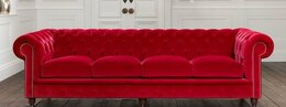 Chesterfield 4 Sitzer Big Sofa Couch Textil Samt Polster Sofas XXL Couchen