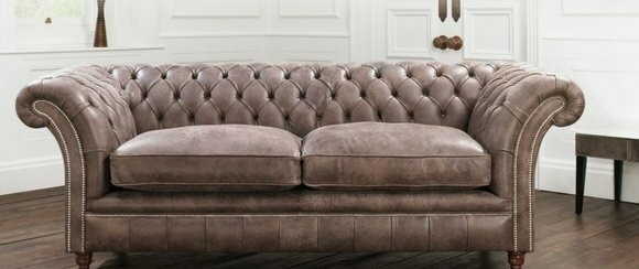 Chesterfield Sofa Couch Polster Garnitur 3 Sitzer Sitz Leder Textil 161013-24