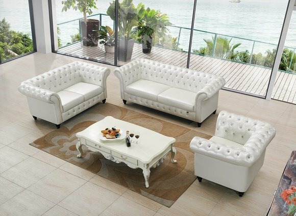 Chesterfield Sofa Polster Designer Sofas Garnitur Couch Ledersofa 2016-07