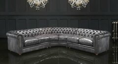 Chesterfield Ecksofa Eckcouch Designer Sofa Couch Samt Ledersofa Vintage