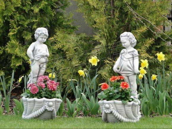 Figur Blumenkübel Pflanz Kübel Dekoration Figur Blumentöpfe Garten Vasen