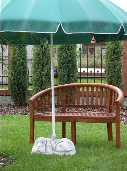 Schirmständer Sonnen Schirm Sockel Fuß Hund Figur Statue Garten Terrasen