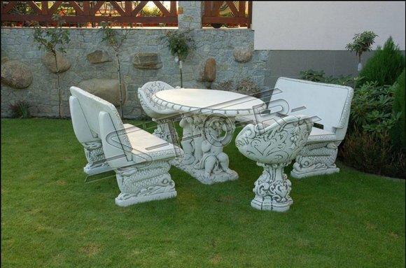 Stühle Stuhl Sessel Garten Möbel Thron Stein Figur Statue Antik Stil Figuren