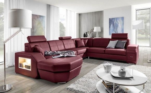 Edle Design Polster Eck Couch Garnitur Wohnlandschaft Sofas Couchen